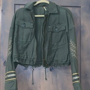 Free People Cropped Studded Army Jacket.